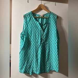 EUC Grand & Greene Turquoise sleeveless Top